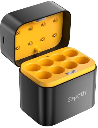 Zepath 1.5V Lithium AA Battery Charger, 8 Bay AA Lithium Batteries LED Screen Battery Charger, Individual Fast Charging Rechargeable for Rechargeable AA Batteries