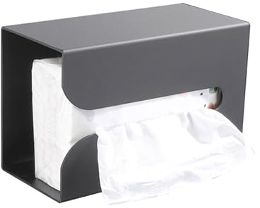 Dispenser Carta Asciugamani, Dispenser Piegati Carta Mani da Muro, Foratura Porta Salviette da Parete per Bagno, Toilette, Cucina (Grigio)