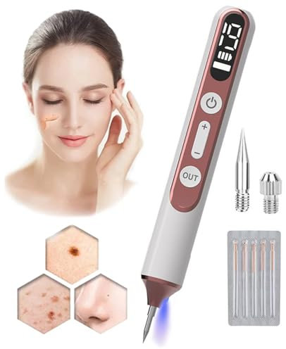 Lápiz Para Eliminar Verrugas Cutáneas, Lápiz Para Eliminar Lunares Con Plasma, 19 Niveles De Intensidad Y Luz Led, Con Aguja Reemplazable,Para Rostro,Cuerpo,Verrugas,Pecas,Nevos,Manchas De La Edad