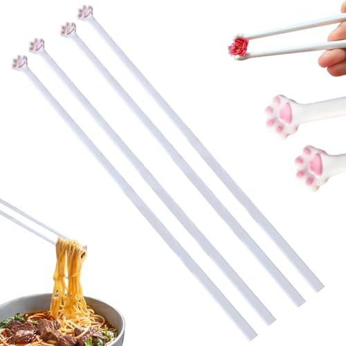 Katzenpfoten Essstäbchen,2 Stück Essstäbchen mit Katzenpfoten,Cat Paw Chopsticks,Wiederverwendbare Essstäbchen,Essstäbchen Kinder,Sushi Essstäbchen,für Party,Tierliebhaber,Küche,Restaurant