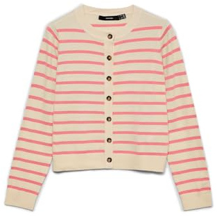 VERO MODA Vmsaba - Cárdigan Liso LS O-Neck Noos, Abedul, S