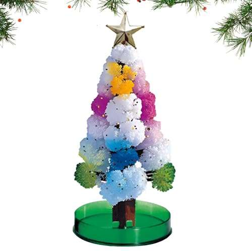 Mini julgran, magisk julgran, magiskt papper träd, kristallträd, gör-det-själv kristall odlingsset, julgran liten, vetenskapssatser leksaker, julleksaker, inlärningsinstruktioner