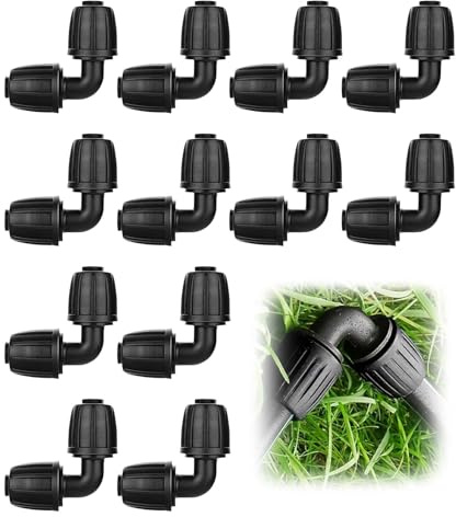 ZHYUAN 12 stycken armbågsrörkontakter, rör, vinkeldel, trädgårdsslangkoppling, rörkoppling, slangkontakt, bevattningsanslutning, för trädgårds- och jordbrukstillämpningar