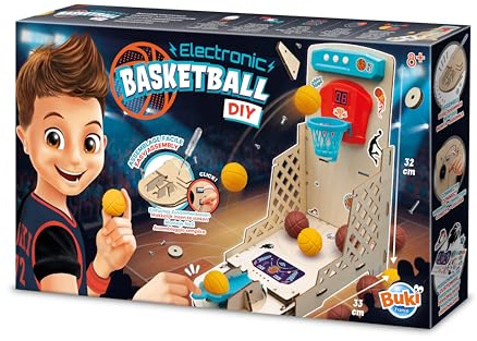 Basket-Ball Électronique à Monter – Jeu d’Adresse avec Tableau de Score Sonore, Timer et 3 Modes de Jeu – Coffret DIY sans Soudure avec Autocollants – Jouet Enfant 8 Ans+ - 2151