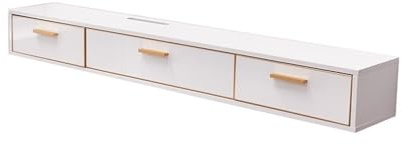 Lizhuzhuzs28 Moderne Meuble TV Mural avec étagère Murale for décodeur à Suspendre dans Les Chambres et Les Salons Console(Blanc,Petit)