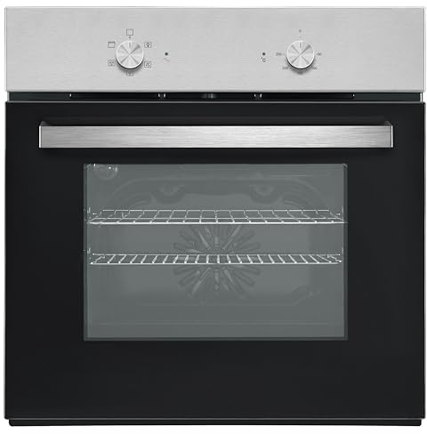 Teknix 55L, 60cm Wide, Single Electric Built-in Fan Oven and Grill in Stainless Steel, 5 Oven Functions, BITK263ESX