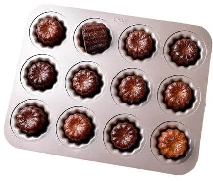 JACKANNA Chestnut Cake Tin, 6/12 Cavities, Non-Sticky, Carbon Steel, 3D Chestnut Cake Pan, Baking Mould, Non-Stick Madeleine Pan, Chestnut Mould, Baking Model, Household, Oven, Bakeware (B)