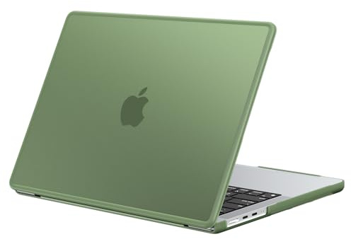 BlueSwan Hülle kompatibel für MacBook Pro 14 Zoll M5 M4 M3 M2 M1 A3434 A3112 A3185 A3401 A2992 A2918 A2779 A2442 Pro/Max, 2026 2025-2021, Fallfeste TPU-Rahmen+Matte Anti-Fingerprint Schutzhülle, Grün