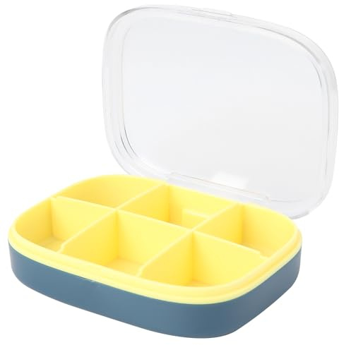 Toyvian Portapillole Settimanale Portatile in Plastica 6 Scomparti, Contenitore per Pillole da Viaggio, Custodia Compatta per Medicinali Giornalieri Coperchio Sigillato per Uso Quotidiano