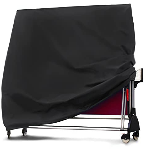 Copertura per tavolo da ping pong in tessuto Oxford con rivestimento in PU resistente alle intemperie, custodia protettiva per mobili adatta a tavoli piatti pieghevoli antivento - coulisse di