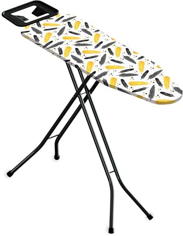 MENKËLL - Asse da Stiro 33x110 cm - Salvaspazio, Pieghevole, in Acciaio - Poggiaferro Integrato, Piedi Antiscivolo, Altezza Regolabile (PIUME)