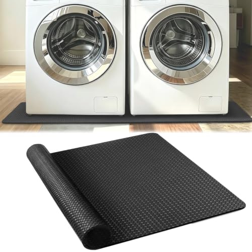 Antivibrationsmatta 70 x 160 cm för tvättmaskin, halkfri golvskyddsmatta av dubbelsidig silikon för torktumlare, kylskåp, träningsutrustning, vattentät och brusreducerande (70 x 160)