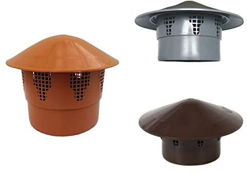 Waste Pipe Terminal Vent Sewage Aerator Soil System Air Vent Grille Tube Cover Cap (110mm, Brown)