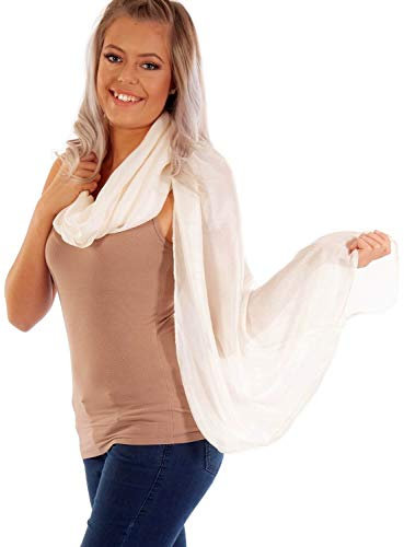 DOLCE ABBRACCIO by RiemTEX ® Schal Damen PRIMA DONNA Stola Tuch aus Wildseide in Champagner Beige Tücher in 31 Uni Farben Halstücher Seidentuch Schals Damen Halstuch Seidenschal (Champagner)