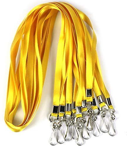 Bulk Lanyards Premium Kreuzfahrt-Schlüsselband, Nylon, Ausweishalter, perfekt für Büro, Kinder, Lehrer, Gelb, 50 Stück