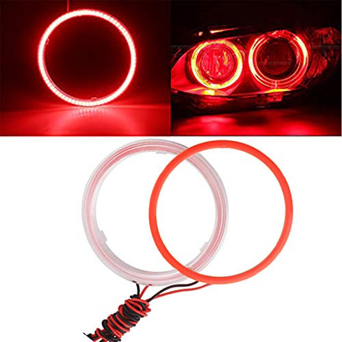 Qasim 1 coppia di LED COB Fari Angel Eyes con Guscio di Plastica 60MM 45SMD Rosso Anello Halo Occhi per Auto Moto DRL Luce di Marcia Diurna Faro Fendinebbia DC12V