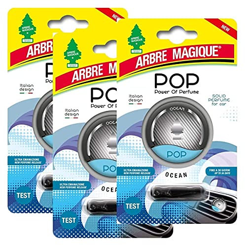 Arbre Magique Pop, Power of Perfume, Déodorant de voiture, Parfum Océan, Parfum Jusqu'à 30 Jours, Multipack 3 Packs