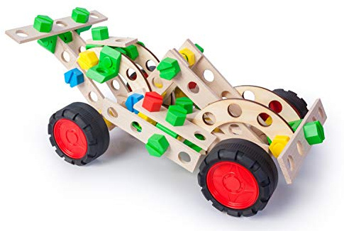 Alexander Toys Konstruktionsspielzeug AT02158 Träbyggsats, sportbil 3 i 1