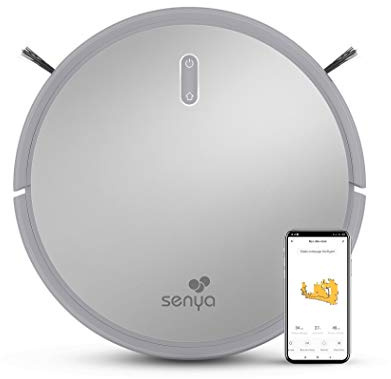 senya Staubsauger-Roboter My Little Robot WLAN-Verbindung und programmierbar per App/Fernbedienung, 2000 Pa, 120 min für Teppiche und Hartböden, leise <60 db, ideal für Haare grau SYCN-VC009G