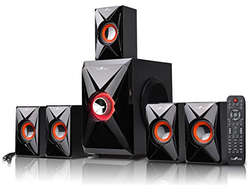 beFree Sound 5.1 Channel Bluetooth Surround Sound Speaker System in Orange