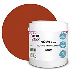 BOX DECO COULEURS Peinture murale acrylique aspect satin Aqua Déco - 2,5 L, Rouge Terracotta