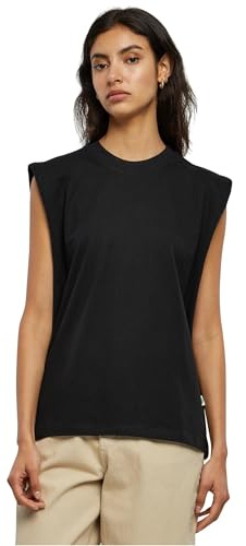 Urban Classics Damen Ladies Organic Heavy Padded Shoulder Tank Top T Shirt, Schwarz, M EU