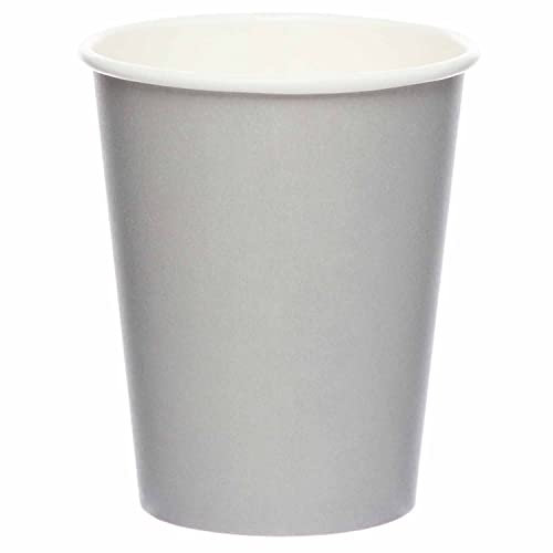 Amscan 9915403-215-66 - Graphite Grey Eco-Friendly Recyclable Paper Party Cups - 8 Pack