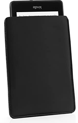 MyGadget 6 Zoll Kunstleder Sleeve Hülle - Tasche mit weichen Filzfutter - ideal für Kindle Paperwhite 7 bis 10. Generation (bis 2019) - Schwarz