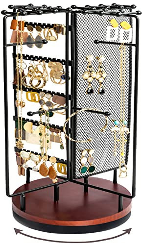 ProCase Schmuckständer Drehbarer Schmuckhalter Schmuckbaum Schmuckstander Jewelry Stand für Ohrring Ohrstecker Ketten Ringe Armbänder Ketten Halterung Schmuck Ständer –Schwarz
