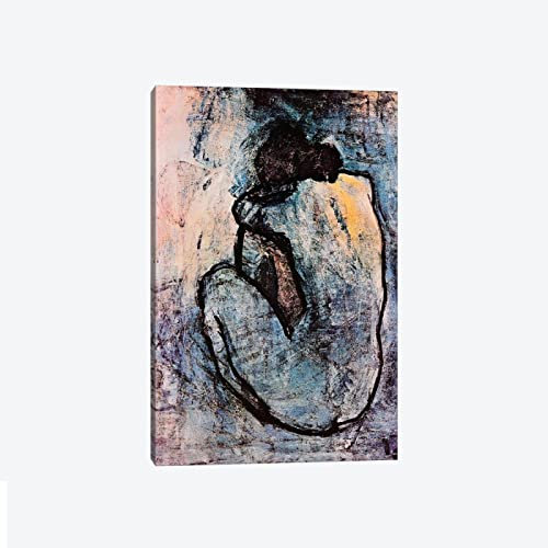Blauer Akt von Pablo Picasso Berühmte Gemälde Reproduktion Klassische Kunst Leinwanddrucke Poster Wohnkultur Bilder Wandbild 30x40cm Rahmenlos