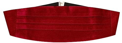 King & Priory Kummerbund aus rotem Samt, rot, Einheitsgröße