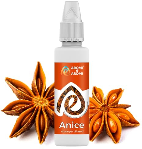 AROMI E AROMI | Aroma Anice - Aroma Alimentare in Gocce per Dolci, Bevande e Yogurt | Prodotto Vegano e Zero Calorie | Prodotto Italiano | (30ml)