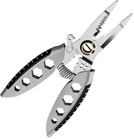 Jasfyee Multipurpose Wire Stripper, 7 Inch Wire Strippers and Crimping Tool, Electrical Wire Stripping Tool, Stripping Cutting Crimping Splitting, for Electricians