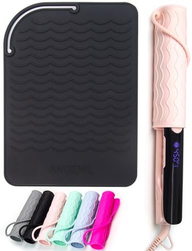 ANGENIL Reiseschutz für Haarglätter, Hitzebeständiges Pad für Lockenstab, Hitzebeständiges Pad für Haarstyling-Tools, Haarglätter-Pad 23 cm x 17 cm