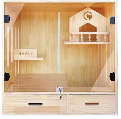 lyxamjrzyp Katzenkäfig, Katzenhaus Outdoor/Indoor Katzenkäfiggehege, Katzenhaus aus Holz, Multifunktionale Katzenwohnung, Katzenvilla mit Kratzbäumen (Color : B)