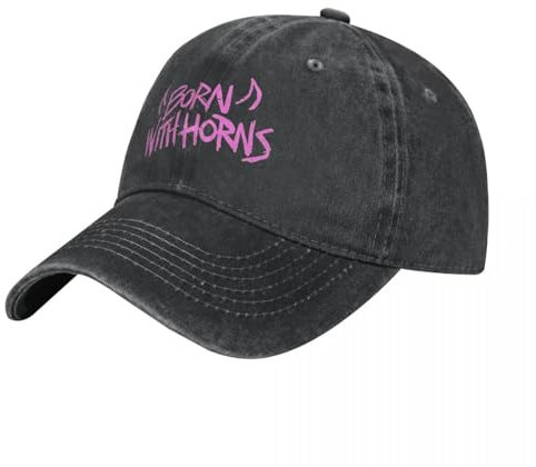 Unisex Geboren mit Hörnern Denim Baseballkappe Beliebtes Logo Männer Frauen Drucken Hip Hop Hüte Sommer Klassisch Kpop Rock Verstellbare Snapback Cap