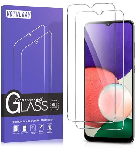 Votvloay 2 Stück Panzer Schutz Glas für Samsung Galaxy A22（5G） 6.6 9H Härte Schutzfolie,AntiKratzer,Ultra-Klar Displayschutzfolie,Full Screen Schutzglas Ultrabeständig Bläschenfrei für Samsung A22 5G