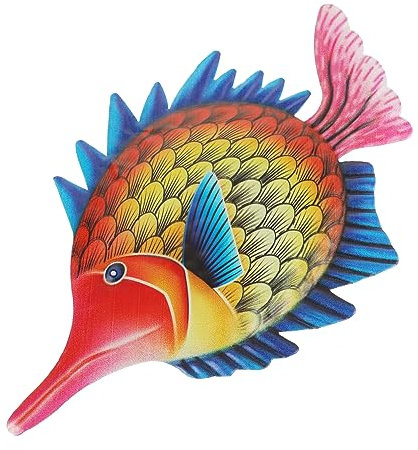 TOPBATHY 2 Stück Metallfisch-wanddekoration Nautische Hängende Fischskulptur Für Die Heimdekoration Fischkunst Wandornamente Fisch-hängedekorationen