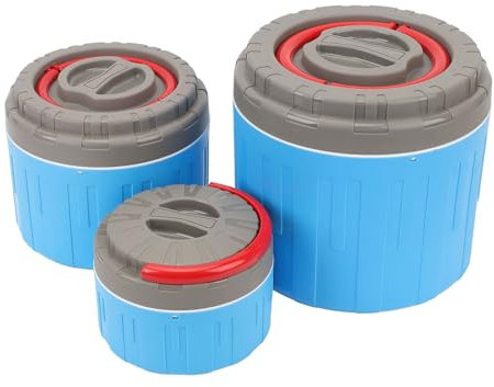 NOENNULL Aislante de 3 Piezas, de Acero Inoxidable Contenedor de Alimentos Aislado con Asa Térmica Aislante Contenedor de Alimentos Al Vacío Aislado Portátil para Jaboneras de Arroz