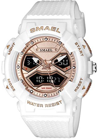 HFWXYSA Orologio Militare da Uomo Sport All'aperto Orologio Elettronico Tattico Army Orologio da Polso LED Cronometro Impermeabile Orologi Analogici Digitali,Rose Gold