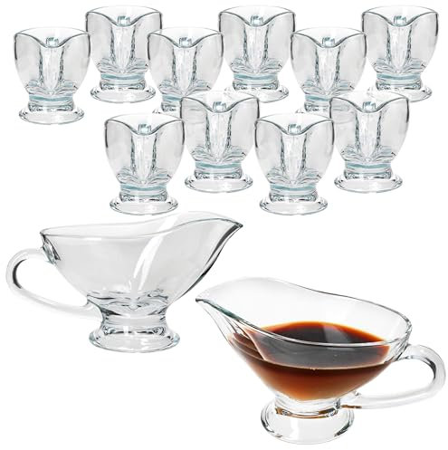 MamboCat Lot de 12 saucières Gourmet en verre I 310 ml I Verseuse de service transparente I Design intemporel I Bol à sauce I Bol à sauce I Accessoires de cuisine