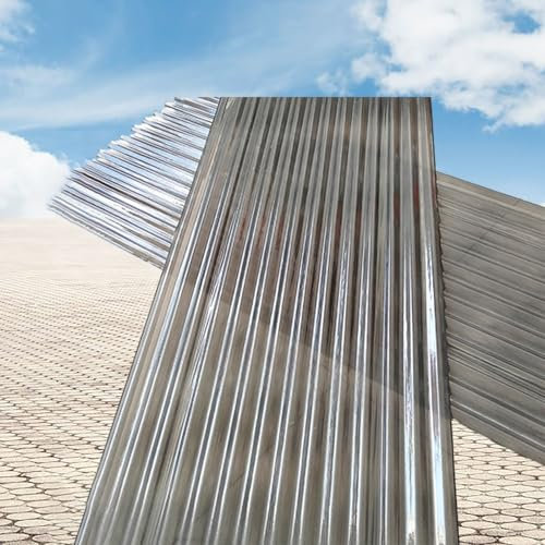 Panneaux De Toiture Ondulée,6 Pièces Panneaux D'Éclairage Du Jour En Fibre De Verre De 2mm,Plaque D'Éclairage Du Jour Pour Plante Jardinage Aux UV Feuille De Toit Transparente Muet(Wave black,35*75in/