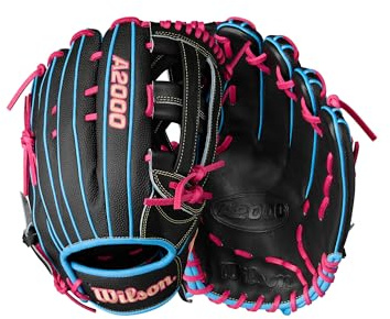 Wilson Summer 2025 A2000 1777SS - Guante de béisbol de 12.75 Pulgadas, para lanzar a Mano Derecha, Negro/Azul Cielo/Flamenco