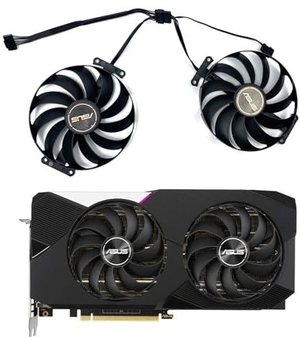 ASUS RTX 3070 3060 Ti DUAL OC GPU Replacement Fan for ASUS Graphics Cards, Air Cooling, 12V, 7-Pin Genunine Graphics Card Cooler, VGA Card Replacement GPU Fan
