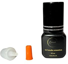Beeari Wimpern & Augenbrauen kleber, 0,5 Sek. Trockenzeit, 5ml, 6-8 Wochen Halt, Schwarz | Ideale Temperatur 18-24 grad 30%-75% Luftfeuchtigkeit | Extra Strong Glue, Dämpfe sind Minimal gehalten