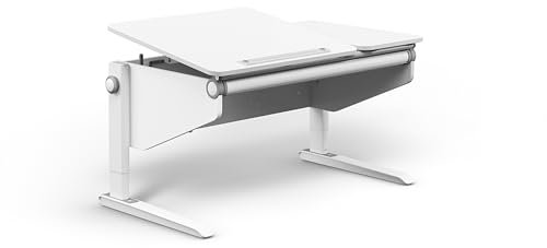 Moll Winner Split Comfort Weiß | Kinderschreibtisch höhenverstellbar | mitwachsend, ergonomisch mit geteilter, neigbarer Tischplatte | Schreibtisch ideal für Schulkinder | Made in Germany