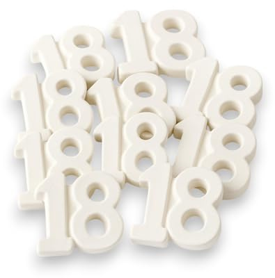 KORAT - Gessetti Numero 18 in Gesso Bianco – Decorazioni Artigianali per Feste di Compleanno – Made in Italy – Confezioni da 20 o 50 Pezzi (20, 18 Anni)