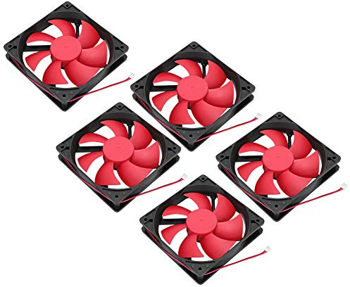 12VDC 120mm Computer Power Cooling Fan Lower Noise 2.5Pin1900RPM High Performance Power Supply Cooler LED PC Chassis Fan Heat Sink 5pcs