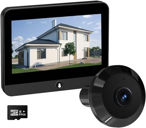 Tuya Smart 1080p 2.4g WiFi Mini Telecamera di Sicurezza Microonde Radar Rilevamento Umano Visualizzatore Digitale Door Spioncino Digitale, 64g Door Cam