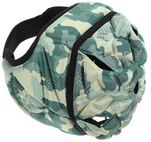 NIYANGLE Casque de Rugby Camouflage Vert, Léger et Ajustable pour Garçon et Filles, Couvre-Chef de Protection Respirant pour Football, Rugby et Sports de Plein Air, Accessoire Sécurité